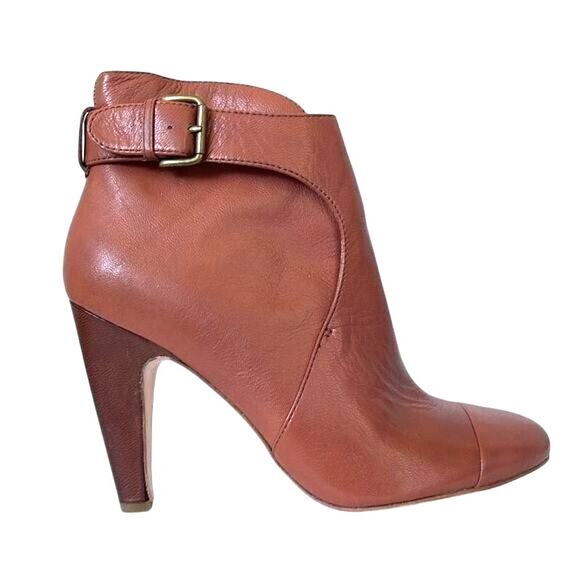 Plenty by Tracy Reese Coconut Brown Heeled Booties - Size 39.5 - Picture 2 of 3